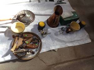 lot 115 image: Enamal Pot, Unique Pan, and more