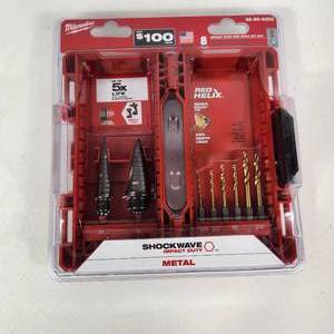 New Milwaukee Impact Step And Drill Bit Set 48-89-9252 Shockwave Impact Duty Metal