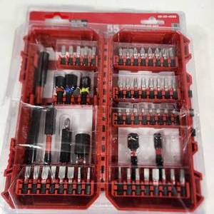 lot 8 image: Open Package Milwaukee 55 Piece Impact Driver Bit Set 48-32-4096 Complete