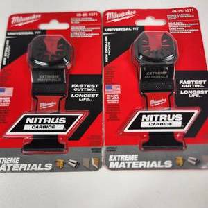 lot 11 image: Lot Of Two New Milwaukee Nitrus Carbide Extreme Materials Blades New Open-Lok Anchor 49-25-1571
