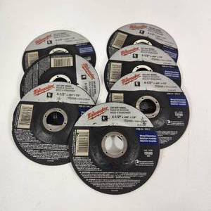 lot 14 image: Lot Of Seven Open Box Milwaukee Cut-Off Wheels 4-12 Type 27 MetalStainless Excellent Condition