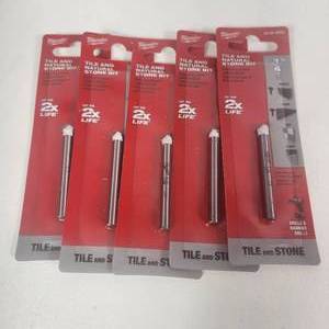 lot 30 image: Lot Of Five New Milwaukee Tile And Natural Stone Bit 14 48-20-8992