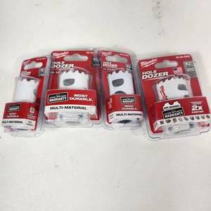 lot 41 image: Lot Of Four New Milwaukee Hole Dozers 1, 1-516, 1-18 And 1-14
