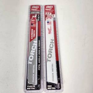 lot 51 image: Lot Of Two New Milwaukee Sawzall Blades Carbide Teeth 1 Pack 48-00-5202 And 5 Pack 48-00-5713