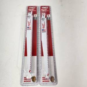 lot 54 image: Lot Of Two New 5 Packs Milwaukee Sawzall Blades For Nail Embedded Wood 48-00-5036