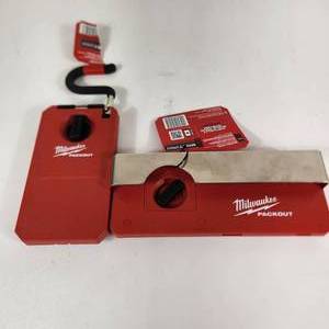 lot 55 image: Lot Of Two New Milwaukee Packout Items Belt Clip Rack 48-22-8344 And Large S-Hook For Packout