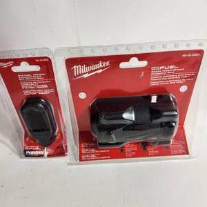 lot 70 image: Lot Of Two New Milwaukee Items M12 Fuel Insider Extended Reach Box Ratchet Boot And Stubby Impact Wrench Protective Boot