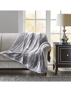 lot 235 image: Beautyrest Marselle Oversized Faux Fur Heated Throw