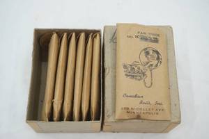 lot 137 image: Vintage NEW Canadian Baits Inc. Round Spoon Lures (7ct) in original packaging