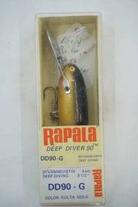 lot 187 image: Vintage Rapala Deep River 90 Fishing Lure. In original packaging