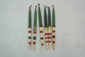 lot 282 image: AntiqueVintage Wooden Fishing Bobber Lot (6ct)