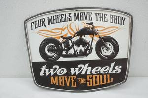 lot 434 image: Motorcycle Tin Sign 12x9.5