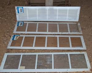 lot 22 image: Four Metal Return Grills - White - 30x6