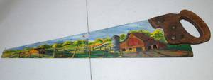 lot 30 image: Handpainted Saw