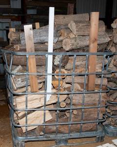 lot 36 image: Large Bin of Firewood #1 Heavy Load