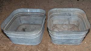 lot 41 image: Two Galvanized Wash Basins