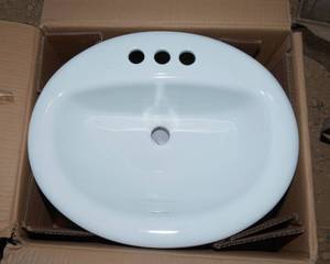 lot 48 image: Glacier Bay White Drop-In Sink  20W x 17D x 7.5H