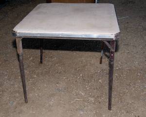 lot 64 image: Vintage Card Table with Wooden Legs  30 x 30
