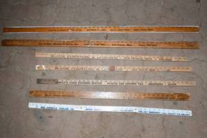 lot 144 image: Seven Vintage Yard Sticks - Some Local