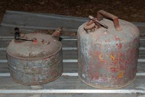 lot 90 image: Pair of Vintage Metal Gas Cans