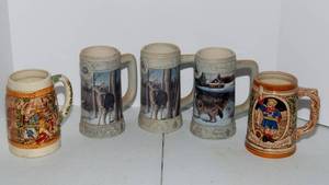 lot 98 image: Set of Five Vintage Steins