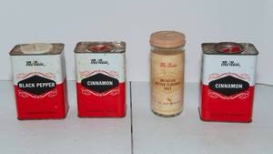 lot 108 image: McNess Vintage Spice Tins