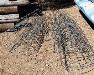 lot 172 image: 10 Metal Plant StandsTomato Cages