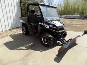 2013 Polaris UTV Ranger with Plow, 800 EFI