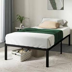 lot 32 image: Zinus Classic 14 in. Black Metal Twin Platform Bed Frame  Customer Returns See Pictures