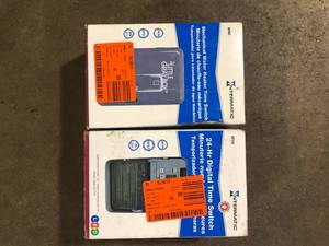 lot 11 image: Lot of Assorted Indoor Wall Mounted Mechanical Water Heater Timer, Steel, Various Models and Conditions Customer Returns See Pictures