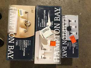lot 20 image: Lot of Assorted Bathroom Vanity Lighting Various Models and Conditions  Customer Returns See Pictures