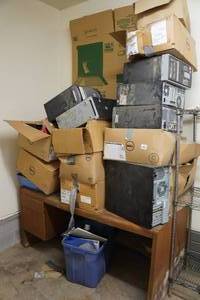 lot 383 image: Assorted Computer Towers and Office Equipment