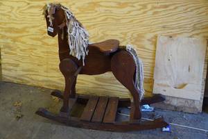 lot 312 image: Large Wood Rocking Horse