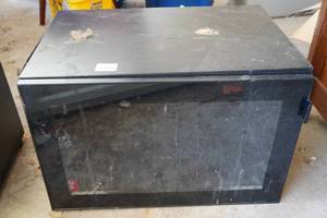 lot 405 image: Glass Door Wood Cabinet