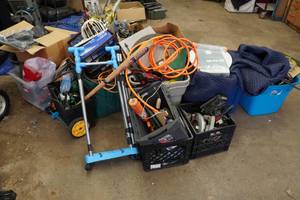lot 451 image: Assorted Tools, Cords, Household, Moving Blankets
