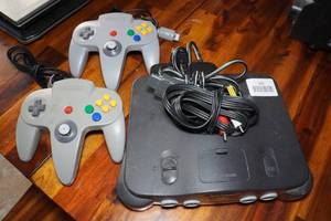 lot 235 image: Nintendo 64 Game System with 2 Controllers