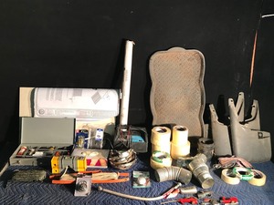lot 67 image: Lot of Misc.  - Air Nozzles - Piping Connections - Tape  - Combo Lock - Gun Cleaning Kit and More