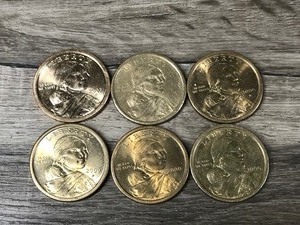 lot 281 image: 6 - Sacagawea U.S. dollar coins