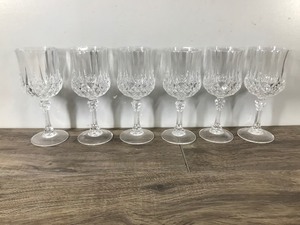 lot 311 image: Set of 6 Vintage Durand Wine Glasses Longchamp Crystal DArques