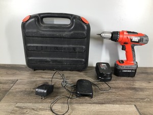 lot 316 image: Black and Decker 14.4v Drill with Case - Charger & Extra Battery