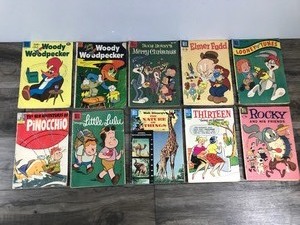 lot 333 image: Lot of 10 Vintage Dell Comic Books - 10 cent to 15 cents