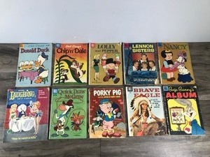 lot 334 image: Lot of 10 Vintage Dell Comic Books - Mainly 10 centers and One 35 cent