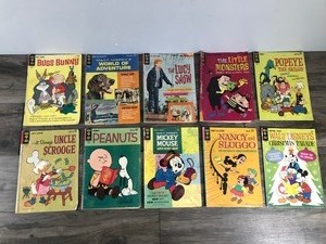 lot 336 image: Lot of 10 Vintage Gold Key Comic Books - All of them are 12 centers
