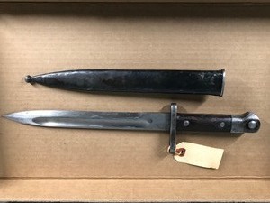 lot 343 image: Vintage Military Bayonet - Tag Says Turkish