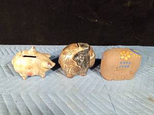 lot 83 image: 2 Elephant and a pig banks