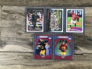 lot 436 image: Lot of 5 Collectible Sports Cards - J.J. McCarthy - Caleb Williams - Spencer Steer - Triston McKenzie and More