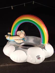 lot 249 image: Large rainbow on clouds and small Koala bear floaties