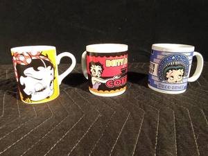 lot 215 image: 3 Betty Boop 12oz coffee mugs by Vandor