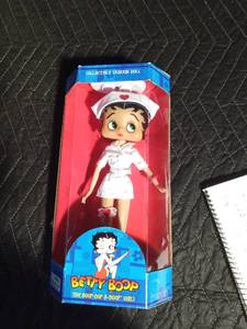 lot 218 image: 2005 Betty Boop nurse fashion doll with stand
