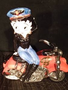 2000 hand painted Betty Boop biker cookie jar